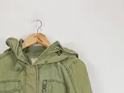 Vorschaubild 2 von Damen Parka Gr. 34/XS Oliv Kapuze Baumwolle Casual