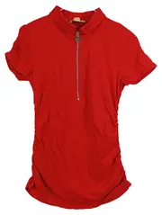 Vorschaubild 1 von Damen Poloshirt Rot Gr. S Reißverschluss Elegant