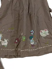 Vorschaubild 3 von Mädchen Sommerkleid Gr. 92 Braun bestickt Leinen Baumwolle