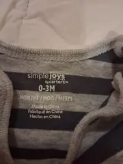 Vorschaubild 2 von Simple Joy by Carter's Baby Body Langarm Gestreift Gr. 62 Grau