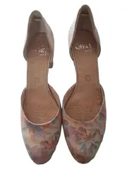 Vorschaubild 2 von On Air Pumps Damen Gr. 41,5 Beige Blumenmuster Blockabsatz Leder