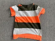 Vorschaubild 2 von Kinder T-Shirt Surf Days gestreift Gr. 104/110 Orange Oliv