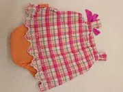 Vorschaubild 2 von Mädchen Freizeitkleid Gr. 62 Pink Orange Kariert Feminin Baumwolle