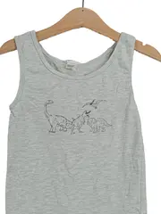Vorschaubild 2 von Kinder Tanktop Dinosaurier Print Gr. 134-140 Grau Casual Baumwolle