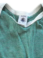 Vorschaubild 3 von Baby Body Gestreift Grün Baumwolle Gr. 80 Kurzarm