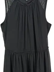 Vorschaubild 2 von Damen festliches Kleid Gr. 40 L Schwarz Elegant Spitze Perlen Midi