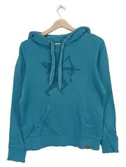 Vorschaubild 1 von Damen Kapuzenpullover Hoodie Engel Motiv Türkis Gr. L