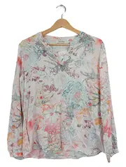 Vorschaubild 1 von Damen Bluse Gr. 36 Floral Langarm Baumwolle Mehrfarbig