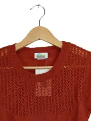 Vorschaubild 4 von Pullover Mädchen Gr. 150/152 Orange Lochmuster 3/4-Arm