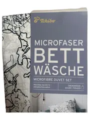 Vorschaubild 2 von Mikrofaser Bettwäsche 155x220 cm Weiß Abstrakt Modern Polyester