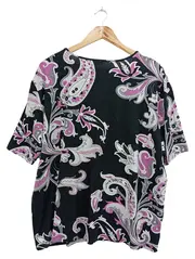 Vorschaubild 2 von Damen T-Shirt Gr. 40/M Schwarz Paisley Muster Casual