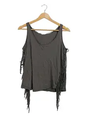 Vorschaubild 1 von Trafaluc Damen Tank Top Fransen Grau Boho Gr. M