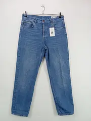 Vorschaubild 2 von Straight Leg Jeans Damen Größe 38 Hellblau High Waist