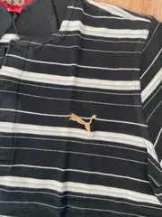 Vorschaubild 2 von Poloshirt Herren Gestreift Schwarz Weiß Gr. N Kurzarm Polo