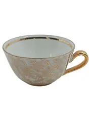 Vorschaubild 1 von Kaffeetasse Teetasse Weiß Gold Blumenmuster Keramik Elegant