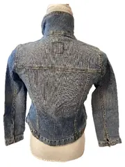 Vorschaubild 2 von Jeansjacke Kinder Mädchen Blau Uni Baumwolle Gr. 152 Freizeit