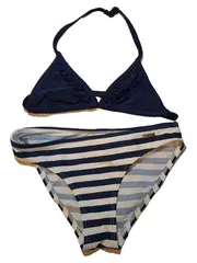 Vorschaubild 4 von Bikini Mädchen 134/140 Blau Weiß Gestreift Neckholder Maritim