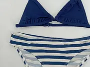 Vorschaubild 3 von Bikini Mädchen 134/140 Blau Weiß Gestreift Neckholder Maritim
