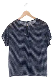 Vorschaubild 2 von Damen Bluse 34/XS Blau Punkte Kurzarm Casual