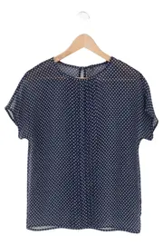 Vorschaubild 1 von Damen Bluse 34/XS Blau Punkte Kurzarm Casual