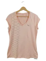 Vorschaubild 1 von Damen Sport Shirt V-Neck Rosa Gr. XL Kurzarm Fitness