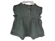 Vorschaubild 2 von Baby Mädchen Musselin Tunika Shirt Gr. 62 Grün Baumwolle