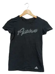 Vorschaubild 1 von Damen T-Shirt Glitzer Logo Schwarz Gr. 34 XS Kurzarm
