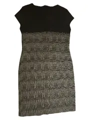 Vorschaubild 5 von Bleistiftkleid Damen Kariert Business Büro Kleid Gr. L Schwarz