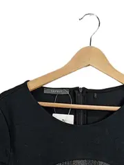 Vorschaubild 2 von Bleistiftkleid Damen Kariert Business Büro Kleid Gr. L Schwarz