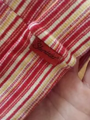 Vorschaubild 2 von Mütze Kinder gestreift Rot Gelb Baumwolle Beanie