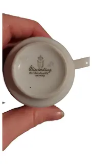 Vorschaubild 2 von Kirchenlamitz Bavaria Porzellan Tasse Weiß Gold Blau Dekor