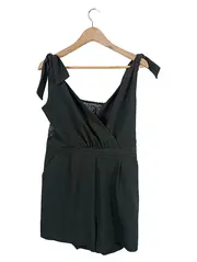 Vorschaubild 1 von BASIC Damen Jumpsuit Gr. L Grün Spitze Schleifen Elegant