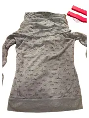 Vorschaubild 3 von Damen Pullover Langarm Papierschiffchen Muster Blau Gr. M