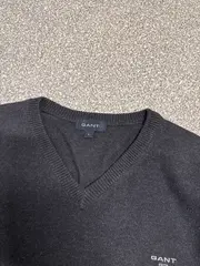 Vorschaubild 2 von Pullover Herren L Baumwolle Grau V-Ausschnitt Langarm Alltag