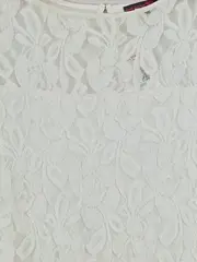 Vorschaubild 2 von Damen Bluse Spitze Gr. M Weiß 3/4-Arm Feminin