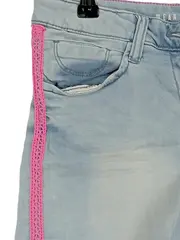 Vorschaubild 3 von Mädchen Jeans Shorts Gr. 164 Hellblau Häkelborte Pink