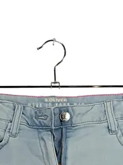 Vorschaubild 2 von Mädchen Jeans Shorts Gr. 164 Hellblau Häkelborte Pink