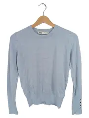 Vorschaubild 1 von Damen Pullover Langarm Feinstrick Hellblau Gr. S 36 Zierknöpfe