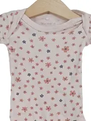 Vorschaubild 2 von Baby Mädchen Body Langarm Gr. 50 Rosa Blumenmuster 100% Baumwolle