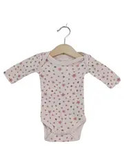 Vorschaubild 1 von Baby Mädchen Body Langarm Gr. 50 Rosa Blumenmuster 100% Baumwolle