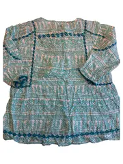 Vorschaubild 2 von Pepe Jeans Mädchen Bluse Türkis Gr. 164 Baumwolle 3/4-Arm Floral Stickerei