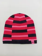 Vorschaubild 3 von Mütze Beanie Kinder gestreift Pink Schwarz Rot Strickmütze