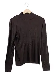 Vorschaubild 1 von Damen Pullover Gr. 38 Braun Rollkragen Langarm Viskose