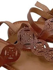 Vorschaubild 2 von Damen Sandalen Zehentrenner Gr. 37 Braun Leder Nieten