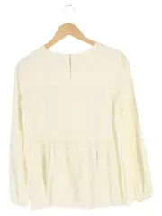 Vorschaubild 2 von Damen Bluse Gr. 36/S Weiß Modal Elegant Langarm