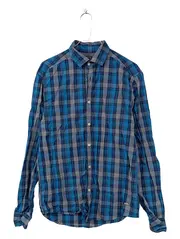 Vorschaubild 1 von Herren Freizeithemd Karohemd Langarm Blau Gr. S Regular Fit
