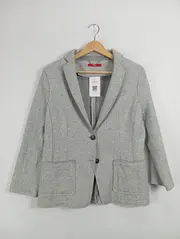 Vorschaubild 2 von Damen Blazer Gr. 42/XL Grau Meliert Wolle Business Jacke