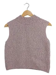 Vorschaubild 1 von Pullunder Strickweste Damen Wolle Alpaka Rosa Gr. 34 XS Casual