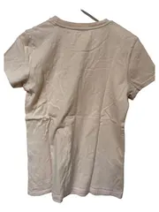 Vorschaubild 2 von Damen T-Shirt Kurzarm Beige Logo Print Freizeit Gr. 34/XS