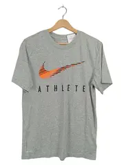 Vorschaubild 1 von Herren Sport Shirt Kurzarm Logo Print Grau Gr. S 46